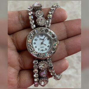 Vivani Women’s Rhinestone Design Stretch Band Watch Style SRK492